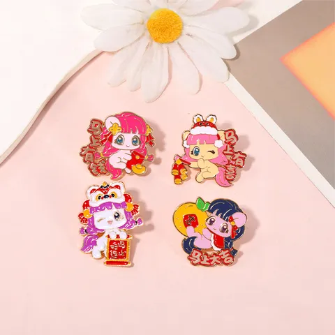 Alloy Brosche Cartoon Paard Emaille Pin Feestelijke Zegen Rugzak Decoratie Schattig Dier Badge Cadeau Voor Studenten Unisex