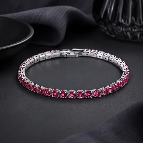 Minimalist Alloy Rhinestone Tennis Bracelet Fashion Geometric Round Cut Inlaid Wrist Chain Link Bracelet For Banquet Party Unisex Hand Jewelry Gift