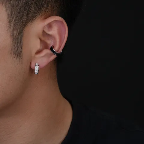 Moda Pendientes de Puño de Cobre Con Strass Forma de C Sin Perforación Pendientes de Clip Joyería Hip Hop Geométrica Para Hombres Mujeres
