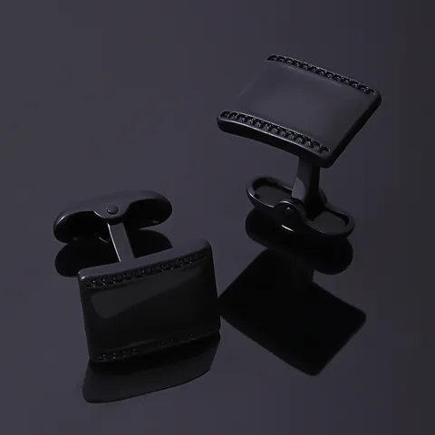 Gemelos Negros Galvanizados de Aleación Geométrica Vintage para Camisas de Vestir Business Banquete Hombres Accesorios Clásicos Franceses Regalo