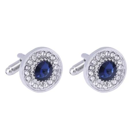 Boutons de Manchette Français pour Hommes Luxe Cristal Strass Ronds Pour Chemise Costume d'Affaires Accessoires de Bijoux de Mode