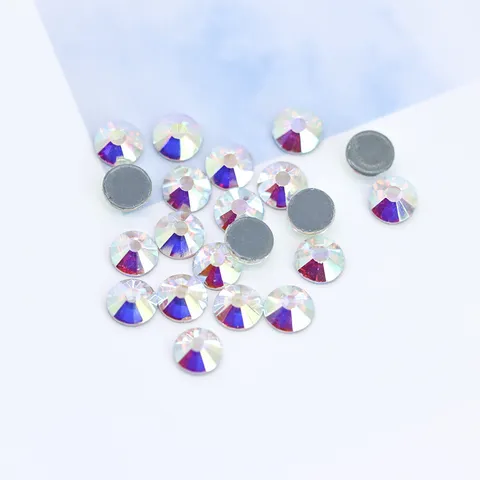 Flatback Glass Rhinestones For Nail Art And Garment Sewing Faceted Crystal Rhinestone Craft Accessories White AB