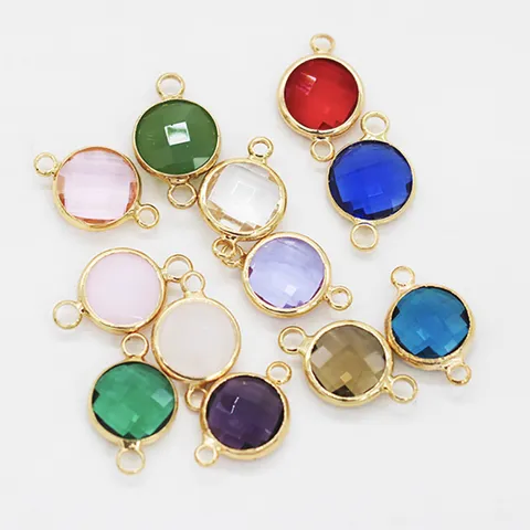 Colorful Resin Plastic Round Double Hanging DIY Jewelry Pendant Accessories For Bracelet Necklace Earring Making Crafts