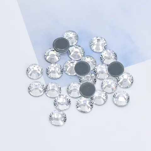 Flatback Glass Rhinestones For Nail Art And Garment Sewing Faceted Crystal Rhinestone Craft Accessories White AB