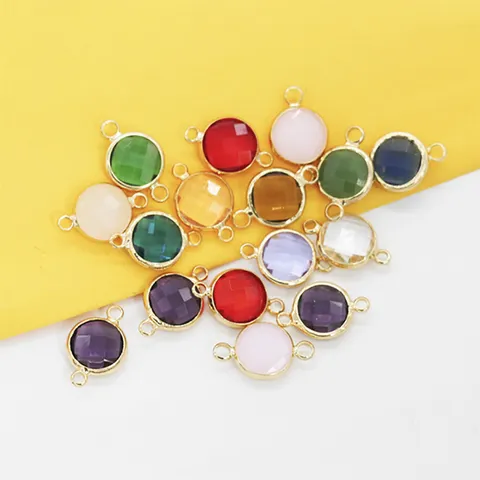 Colorful Resin Plastic Round Double Hanging DIY Jewelry Pendant Accessories For Bracelet Necklace Earring Making Crafts