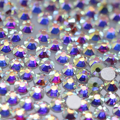 Crystal Glass Flatback Rhinestones Nail Art DIY Diamond Gems AB Clear White Sparkle Craft Rhinestone Jewels