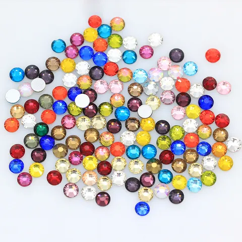 Glass Flatback Rhinestones Round Crystal Stones For Art Nail Art Phone Case Decoration Electroplated High Quality Rhinestones