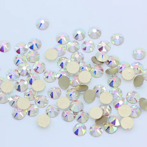 Flatback Glass Rhinestones 16 Facets Crystal AB Nail Art Gems Sparkling Rhinestone For Phone Case DIY Crafts Decoration