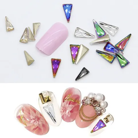 Driehoek Iriserende Glas Strass K9 Kristal Nail Art Accessoires DIY Manicure Strass Decoraties