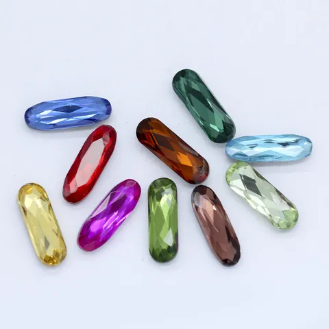 Long Oval Pointed Back Glass Rhinestones Crystal Gemstone For DIY Jewelry Craft Shoe Bag Clothing Decoration Accessories