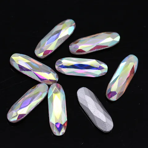 Long Oval Pointed Back Glass Rhinestones Crystal Gemstone For DIY Jewelry Craft Shoe Bag Clothing Decoration Accessories