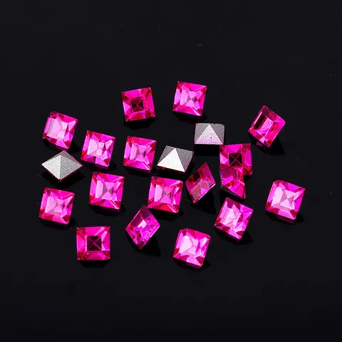 Strass en Verre Carrés à Fond Pointu pour Décoration de Nail Art Réparation de Montres Strass en Vrac Artisanat Gemmes Brillantes Composants en Cristal Scintillants Vente en Gros