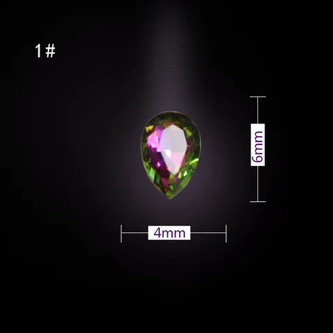 Diamantes de Imitación para Arte de Uñas Flama Rosa Rojo Iridiscente Vidrio Fondo Puntiagudo Múltiples Formas Cristales de Lujo 3D para Decoraciones de Uñas DIY