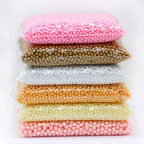 Perles Vrac en Imitation Perle Sans Trou ABS Accessoires Artisanat DIY Mariage Perles Fausse Décoratives Pour Fabrication de Bijoux