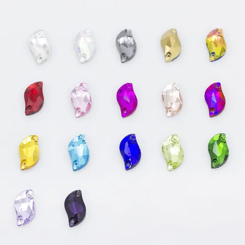 S Shaped Flatback Glass Rhinestones Crystal Hand Sewn Leaf Buttons DIY Apparel Wedding Garment Sewing Accessories