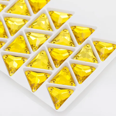 Dreieck Glas Aufnähbar Strasssteine Kristall Flache Rücken Knöpfe Für DIY Kleidung Hochzeitskleid Schuhe Zubehör