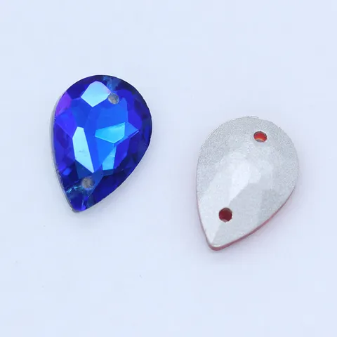 Glas Strasssteine Tropfenform Flache Rückseite Zum Aufnäh Kristallsteine Für DIY Kleidungszubehör