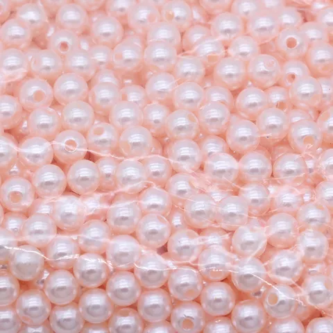 ABS Plastic Artificial Pearl Beads Double Hole Round Loose Beads For Clothing Accessories DIY Jewelry Craft Making