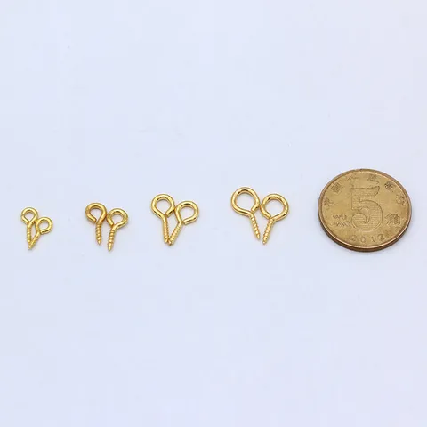 Alloy Screw Eye Pins Bail Pegs Threaded Eyelets Self-Tapping Hooks For DIY Jewelry Making Crafts Findings