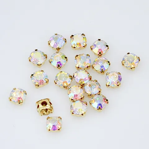 Diamantes de Imitación de Vidrio con Bases de Garra de Metal Piedras de Vidrio de Cristal para Costura de Prendas DIY Accesorios para el Cabello Decoración