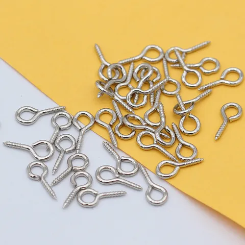 Alloy Screw Eye Pins Bail Pegs Threaded Eyelets Self-Tapping Hooks For DIY Jewelry Making Crafts Findings