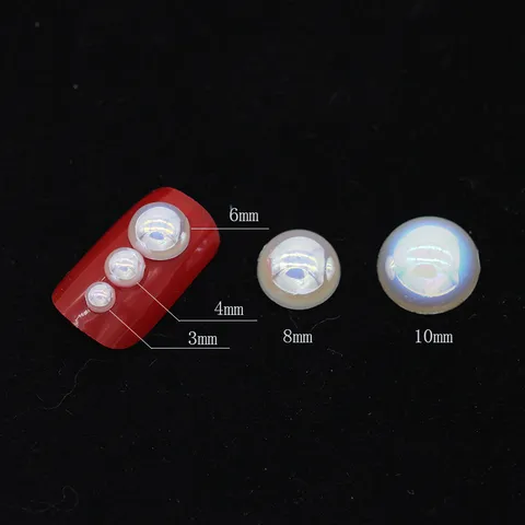 Perles Demi-Rondes à Dos Plat Perles en Résine Iridescentes Pour Nail Art Artisanat DIY Chaussures sacs Coiffure Décoration Vente en Gros