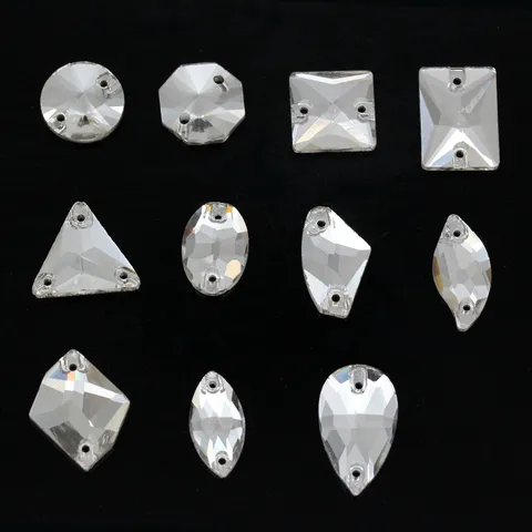 Flachrücken zum Aufnähen Strasssteine Glas Kristalle für DIY Bekleidung Brautkleid Kleidungsstück Handwerk Dekoration Zubehör