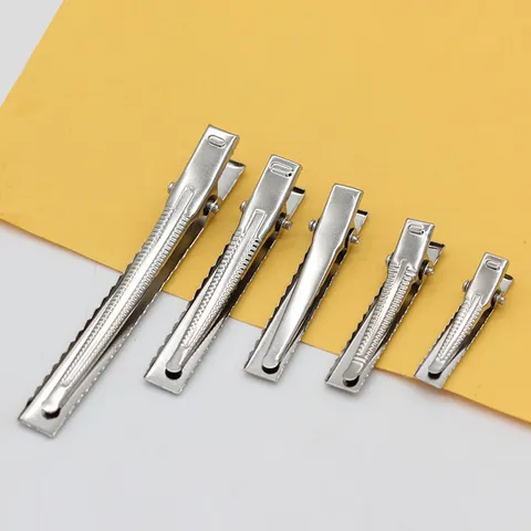 Metall Legierung Krokodil Haarklammern DIY Haarschleife Herstellung Funde Mit Zähnen Silberton Haarschmuck Bastelbedarf