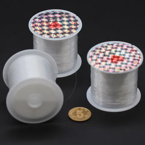 Hilo de Pesca Transparente No Elástico Cordón de Cuentas DIY Hilo de Plástico para Fabricación de Joyas