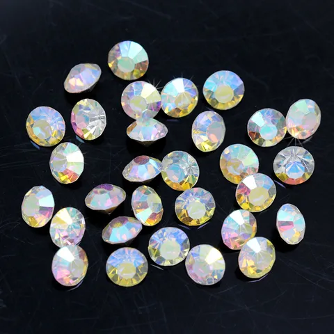 Glass Rhinestones Pointed Back Crystal Rhinestones For DIY Nail Art Craft Decoration Jewelry Accessories White AB