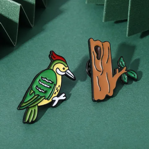 Legering Cartoon Dier Brooch Leuke Specht Eekhoorn Aap Geëmailleerde Badge Mode Sieraden Reversspeld Cadeau