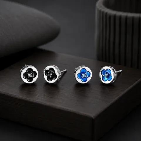 Stainless Steel Cross Clover Snake Dagger Stud Hoop Earrings Street Hip Hop Punk Jewelry Gift