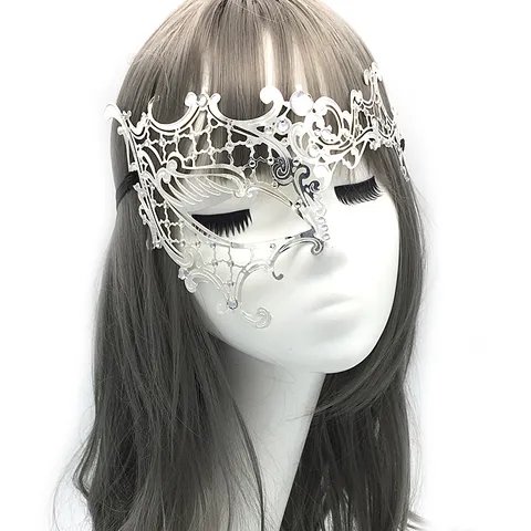 Hollow Out Metal Rhinestone Masquerade Mask Half Face Eyemask For Halloween Party Cosplay Costume Women Jewelry