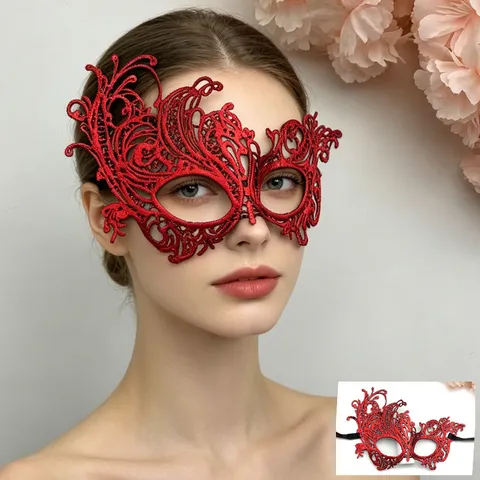 Women Sexy Lace Mask Half Face Phoenix Bronzing Masquerade Mask For Halloween Party Prom Cosplay Costume Accessories