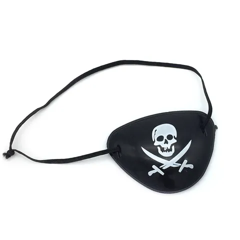 Halloween Piraten Augenklappe Plastik Totenkopf Knochen Gekreuzte Schwerter Einzelne Augenklappe Kostüm Party Performance Verkleiden Requisiten