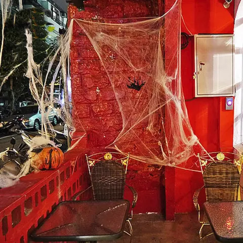 Halloween Spider Web Decorations Stretchable Fake Spider Cotton With Plastic Spiders For Haunted House Party Props