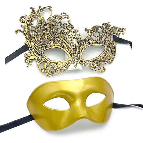 Masquerade Lace Half Face Venetian Mask Party Halloween Costume Props Gold Silver Black Party Eye Mask For Women Men