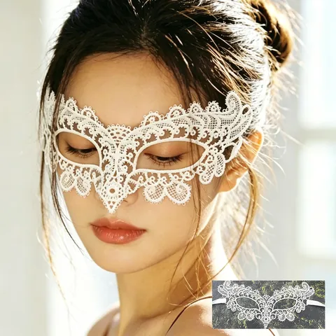Halloween Masquerade Half Face Lace Fox Eye Mask Gold Stamping Party Costume Prop For Women And Children