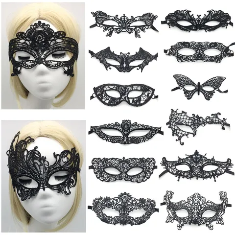 Zwarte Kant Masquerade Masker Half Gezicht Sexy Oogmasker Venetiaans Masker Voor Vrouwen Halloween Feest Kostuum Cosplay Rekwisieten