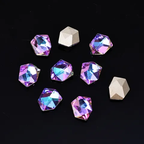 Pink Purple Crystal Glass Rhinestones Shaped Fancy Stones For Nail Art DIY Craft Jewelry Decoration