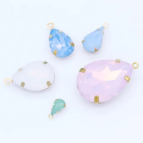 DIY Glas Strass Anhänger Tropfen Oval Form Kristall Charms Für Brautkleid Kopfbedeckung Schmuck Herstellung Zubehör