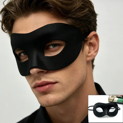 Men Masquerade Mask EVA Composite Fabric Vintage Half Face Mask For Halloween Christmas Party Costume Prom Performance