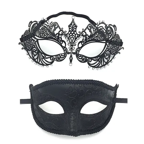Masquerade Mask Metal Hollow Out Rhinestone Venetian Party Masks Halloween Stage Performance Costume Props For Women Men