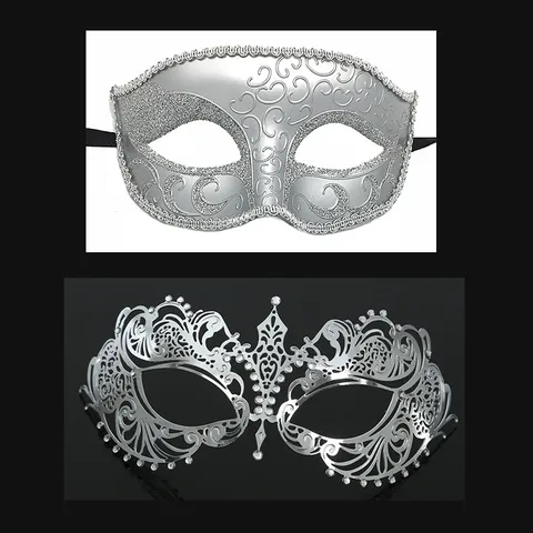 Masquerade Mask Metal Hollow Out Rhinestone Venetian Party Masks Halloween Stage Performance Costume Props For Women Men
