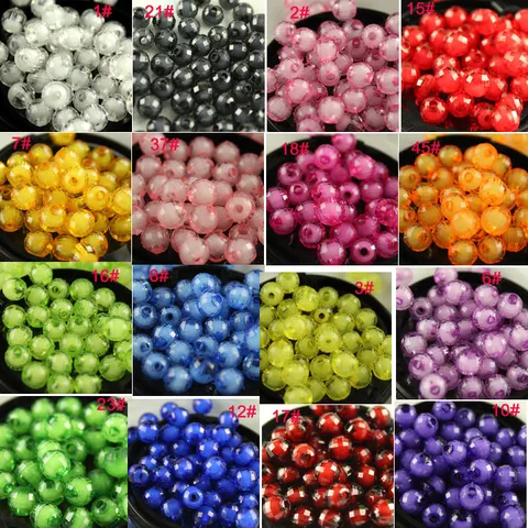 Acrylic Faceted Loose Beads Earth Beads Apple Beads For DIY Handmade Jewelry Making Craft Accessories Wholesale