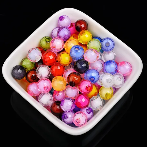 Acrylic Faceted Loose Beads Earth Beads Apple Beads For DIY Handmade Jewelry Making Craft Accessories Wholesale