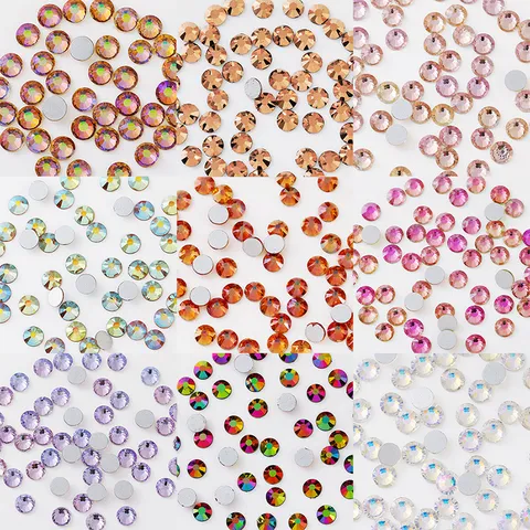 Flatback Glass Rhinestones Crystal Diamond Gems Multi-Faceted Iridescent Stones For Nail Art Phone DIY Craft