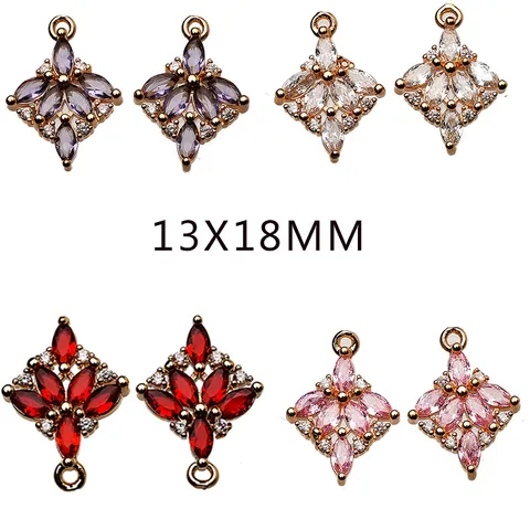 Copper Plated Rhinestone Crystal Single Pendant DIY Handmade Jewelry For Earring Necklace Making Accessories