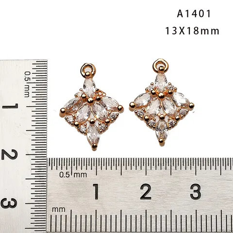 Copper Plated Rhinestone Crystal Single Pendant DIY Handmade Jewelry For Earring Necklace Making Accessories