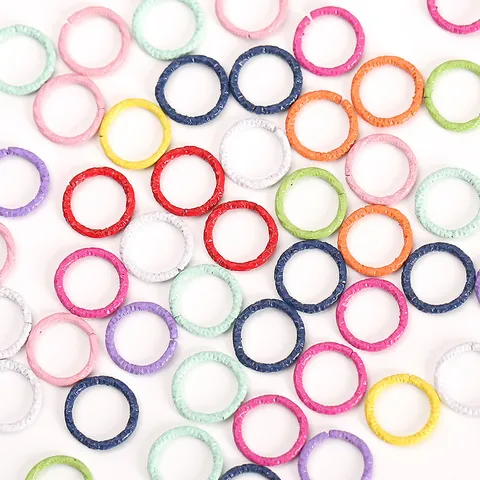 Colorful Iron Painted Embossed Carved Connection Rings Closed Jump Rings Small Metal DIY Jewelry Making Findings